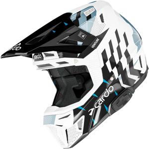 Motokrosová helma s interkomem Cardo Venture bílo-černo-modrá
