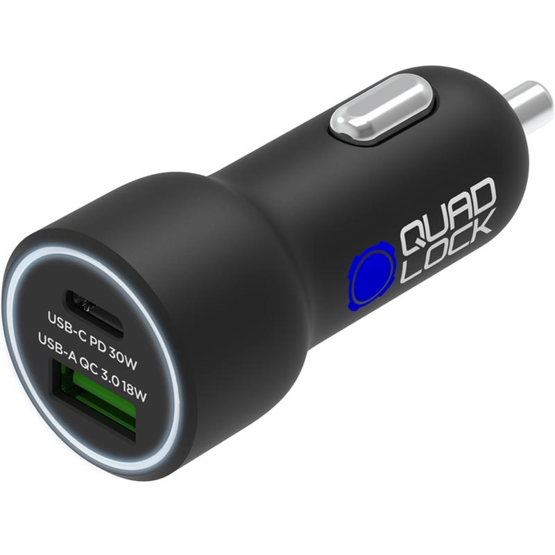 Nabíječka do auta Quad Lock® 48W USB-C PD + USB-A QC3.0 černá