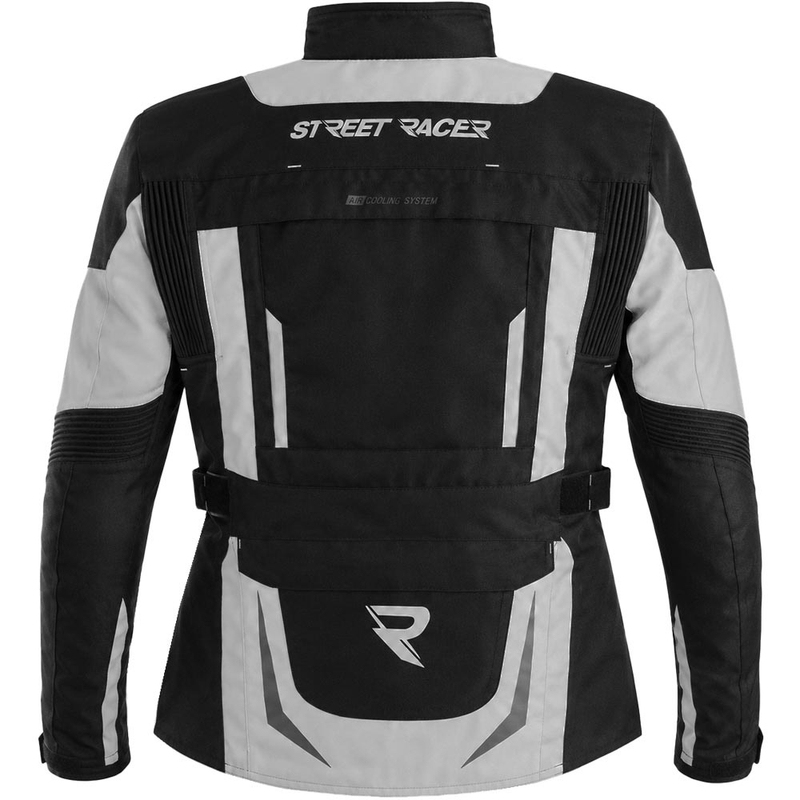 Női motoros kabát Street Racer Hilax fekete-világosszürke