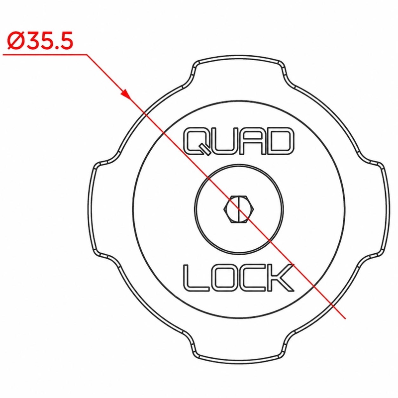 Adaptér Quad Lock® Car - Ball Top Cap Adaptors černý