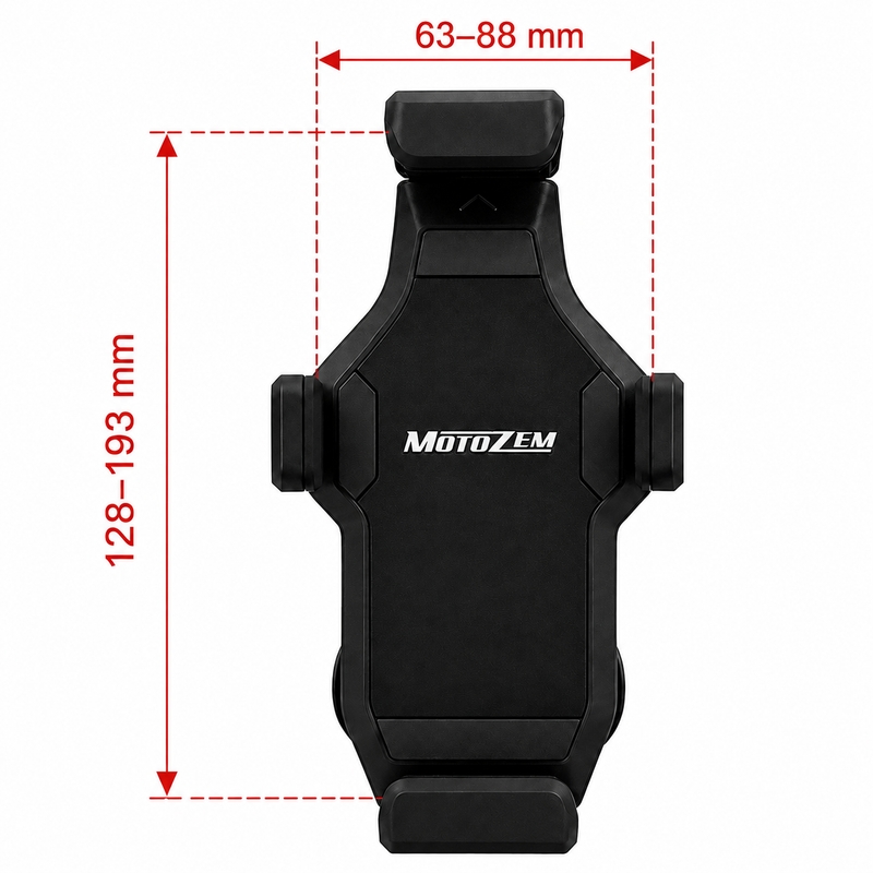 MotoZem Grip PRO rezgéscsillapítós, zárható motorkerékpár-telefon tartó, fekete