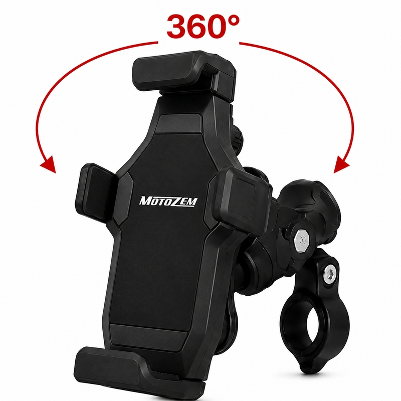 MotoZem Grip PRO rezgéscsillapítós, zárható motorkerékpár-telefon tartó, fekete