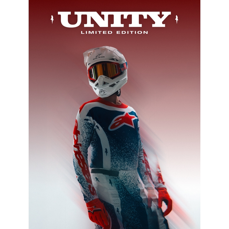Motokrosový dres Alpinestars Techstar limitovaná edice Unity červeno-bílo-modrý