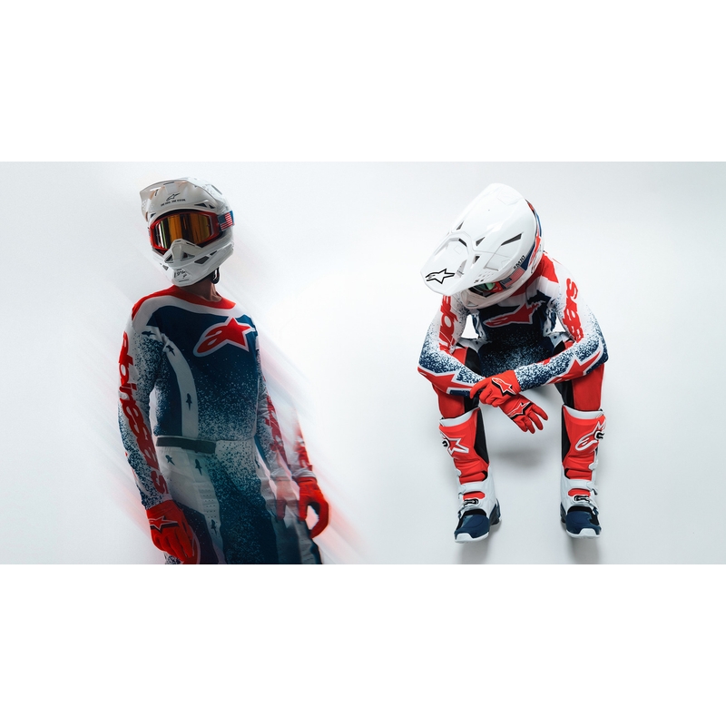 Motokrosový dres Alpinestars Techstar limitovaná edice Unity červeno-bílo-modrý