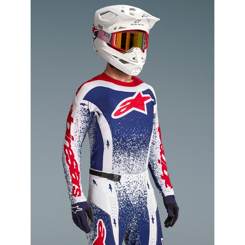 Motokrosový dres Alpinestars Techstar limitovaná edice Unity červeno-bílo-modrý