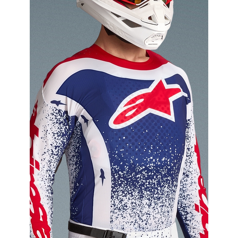 Motokrosový dres Alpinestars Techstar limitovaná edice Unity červeno-bílo-modrý