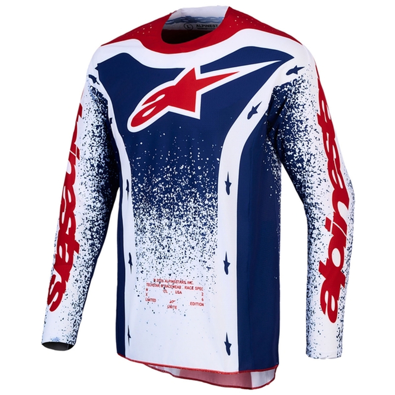 Motokrosový dres Alpinestars Techstar limitovaná edice Unity červeno-bílo-modrý
