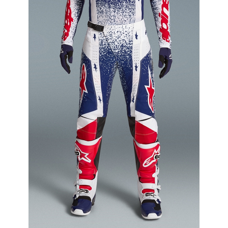 Motokrosové kalhoty Alpinestars Techstar limitovaná edice Unity červeno-bílo-modré