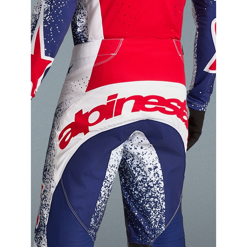 Motokrosové kalhoty Alpinestars Techstar limitovaná edice Unity červeno-bílo-modré