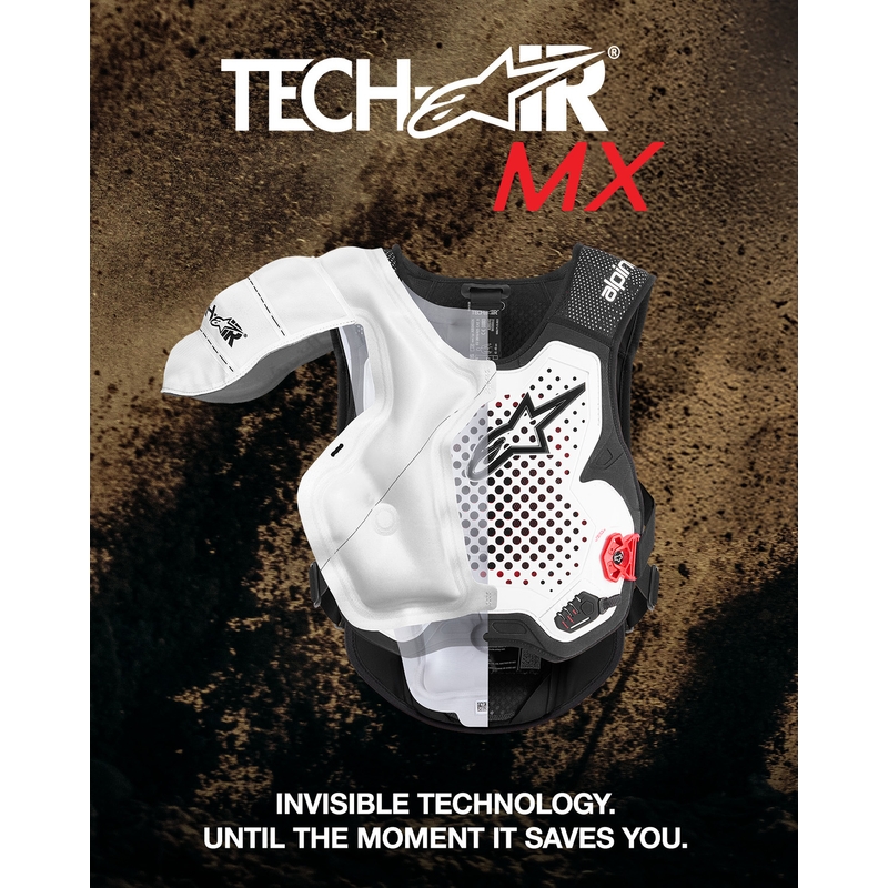 Airbagová vesta Alpinestars TECH-AIR®MX Plasma system bílo-černo-červená