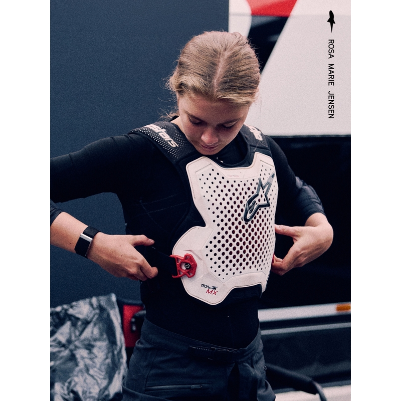 Airbagová vesta Alpinestars TECH-AIR®MX Plasma system bílo-černo-červená