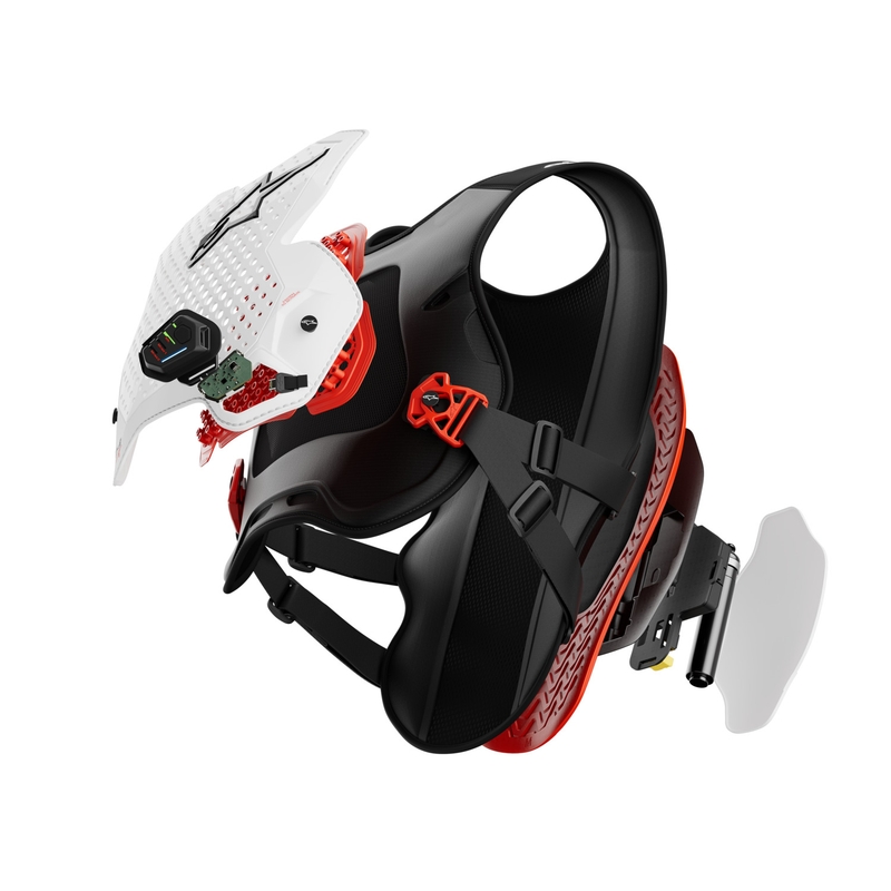 Airbagová vesta Alpinestars TECH-AIR®MX Plasma system bílo-černo-červená