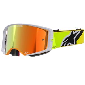 Alpinestars Supertech Corp motocross szemüveg fluo sárga-szürke, tükörpiros plexivel