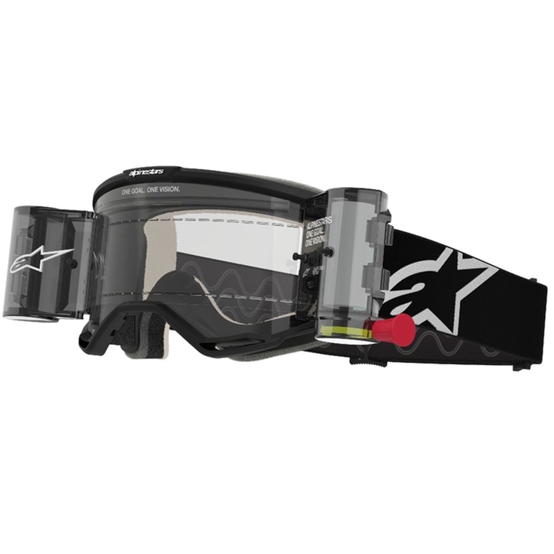 Alpinestars Vision 5 Corp ROLL-OFF Wide Vision motokrossz szemüveg fekete, átlátszó plexivel