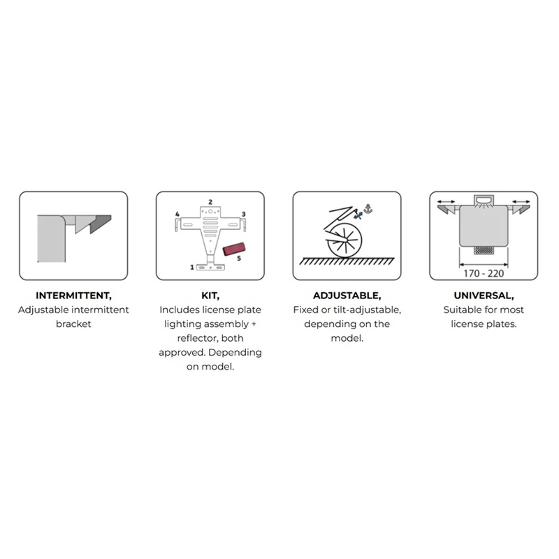 Adjustable license support PUIG fekete