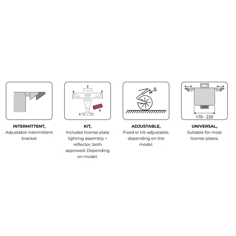 Adjustable license support PUIG fekete