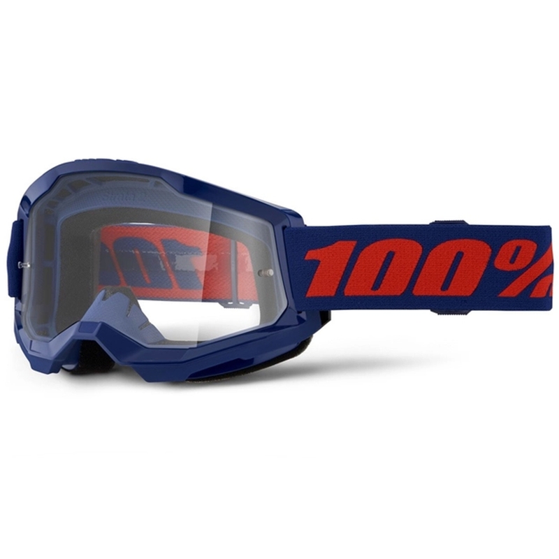 100% STRATA 2 New motokrossz szemüveg sötétkék (átlátszó plexi)