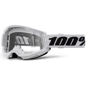 100% STRATA 2 New motokrossz szemüveg fehér (átlátszó plexi)