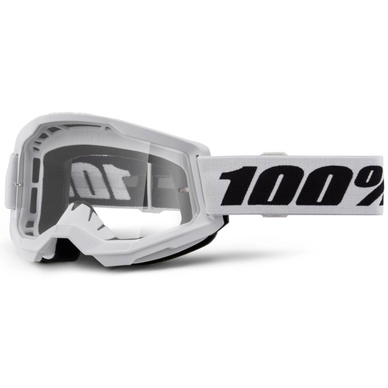 100% STRATA 2 New motokrossz szemüveg fehér (átlátszó plexi)