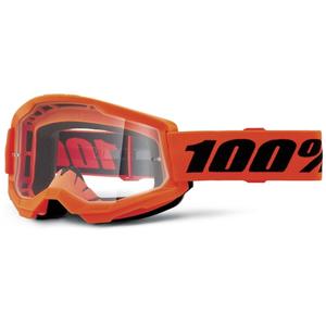 100% STRATA 2 New motokrossz szemüveg narancssárga (átlátszó plexi)