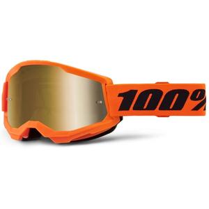 100% STRATA 2 New motokrossz szemüveg narancssárga (arany plexi)