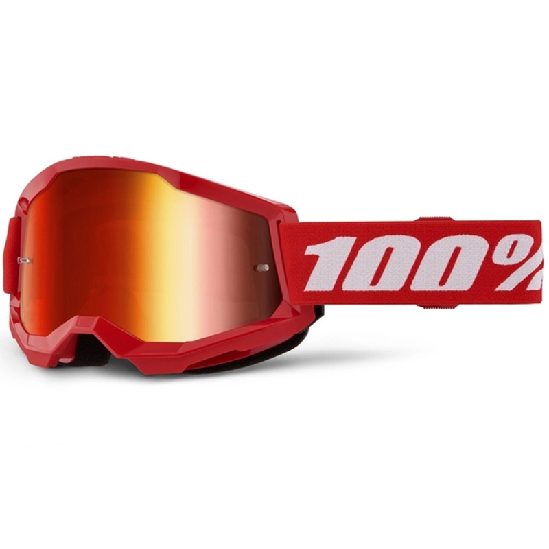 100% STRATA 2 New motokrossz szemüveg piros (piros plexi)