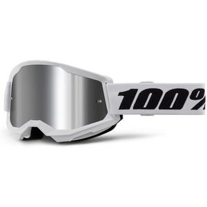 100% STRATA 2 New motokrossz szemüveg fehér (ezüst plexi)