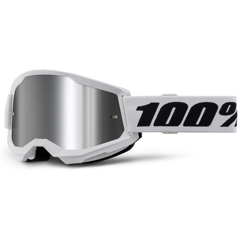 100% STRATA 2 New motokrossz szemüveg fehér (ezüst plexi)