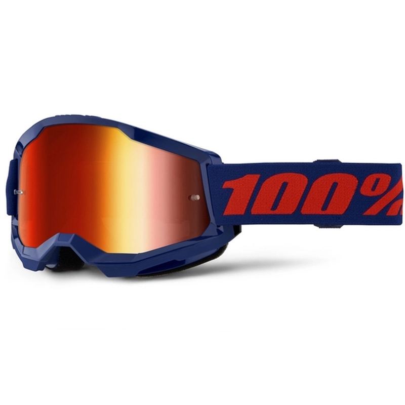 100% STRATA 2 New motokrossz szemüveg kék (piros plexi)