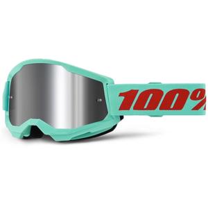 100% STRATA 2 New Maupiti motokrossz szemüveg zöld (ezüst plexi)