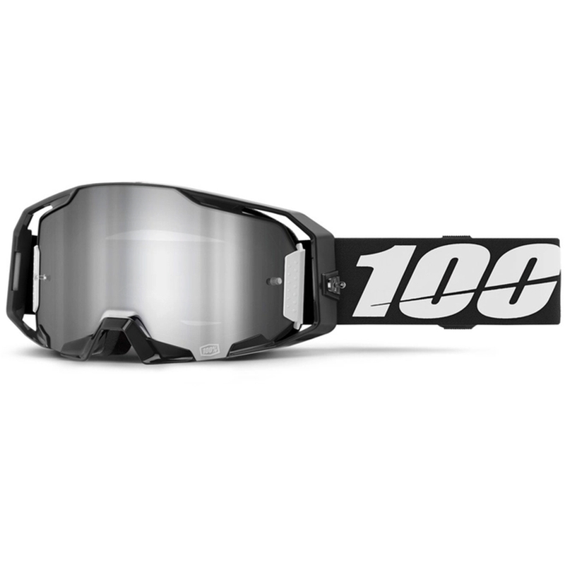 100% ARmatic motocross szemüveg fekete, tükörezüst plexivel