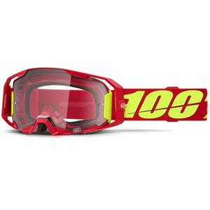 100% ARmatic motocross szemüveg piros, átlátszó plexivel