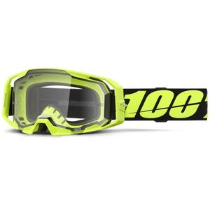 100% ARmatic Neon Yellow motocross szemüveg átlátszó plexivel
