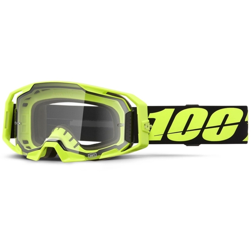 100% ARmatic Neon Yellow motocross szemüveg átlátszó plexivel