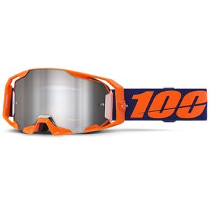 100% ARmatic Neon Orange motocross szemüveg, tükörezüst plexivel