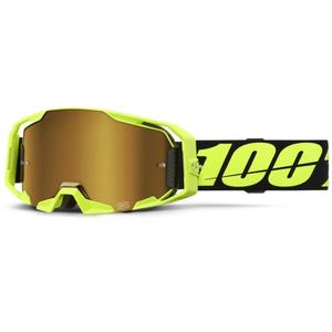 100% ARmatic Neon Yellow motocross szemüveg, true arany plexivel