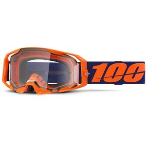 100% ARmatic Neon Orange motocross szemüveg átlátszó plexivel