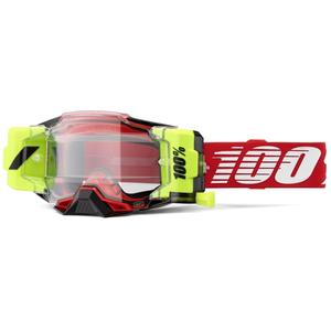 100% - USA Armega Forecast motocross szemüveg piros (átlátszó plexi)