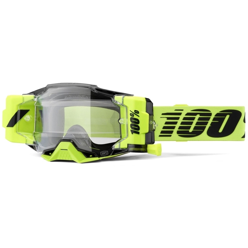 100% - USA  Armega Forecast motocross szemüveg fluo zöld (átlátszó plexi)