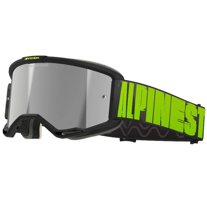 Alpinestars Vision 5 Hollow motokrossz szemüveg szürke-fluo sárga, ezüst tükrös plexivel