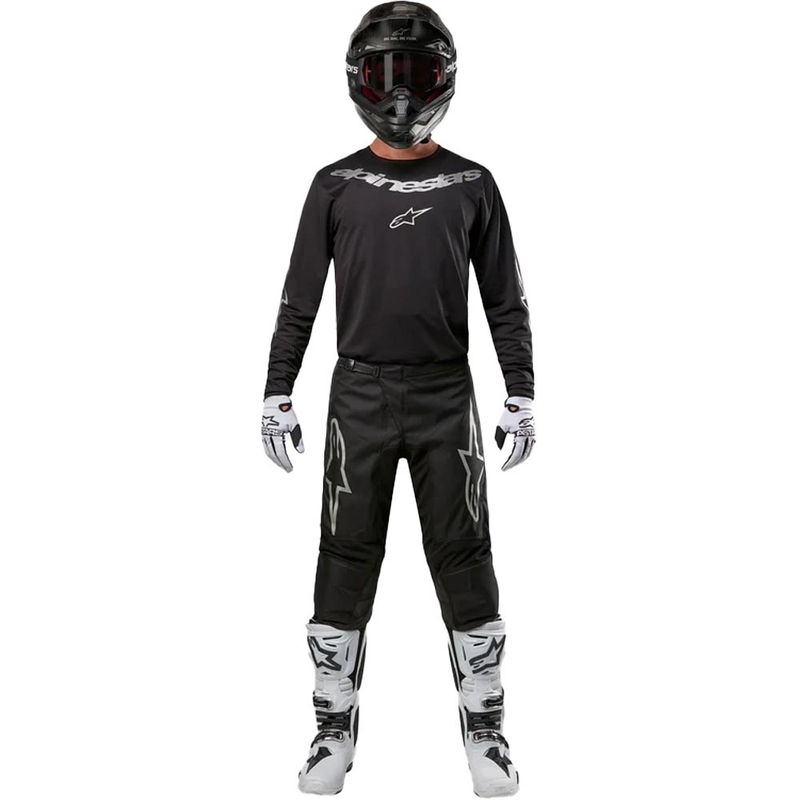 Alpinestars Fluid Graphite motokrossz nadrág fekete-ezüst