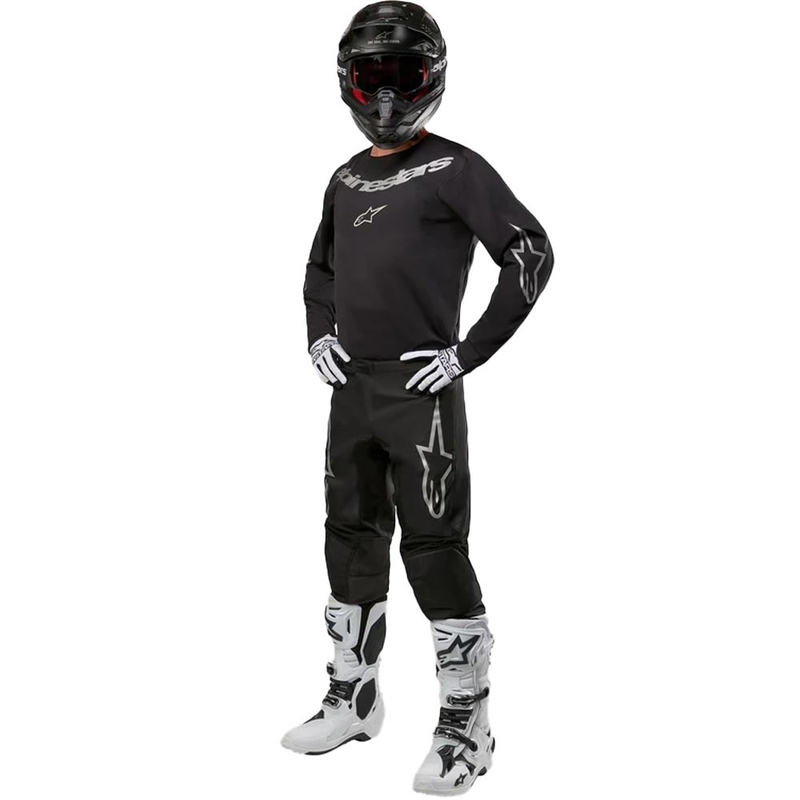 Alpinestars Fluid Graphite motokrossz nadrág fekete-ezüst