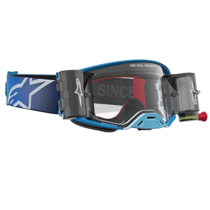Motokrosové brýle Alpinestars Supertech Firma modro-stříbrné s čirým plexi