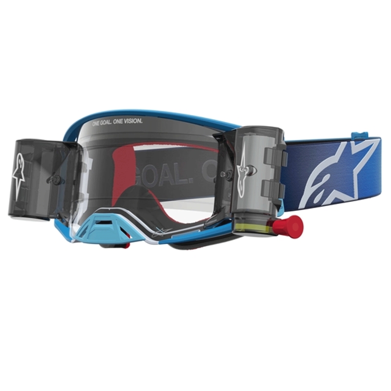Motokrosové brýle Alpinestars Supertech Firma modro-stříbrné s čirým plexi