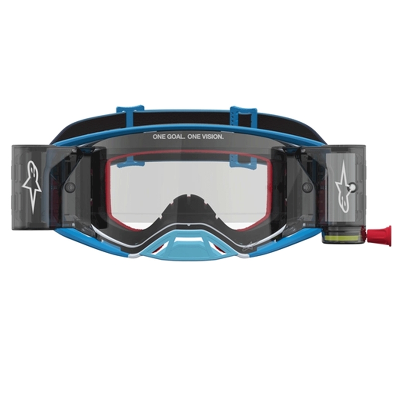 Motokrosové brýle Alpinestars Supertech Firma modro-stříbrné s čirým plexi