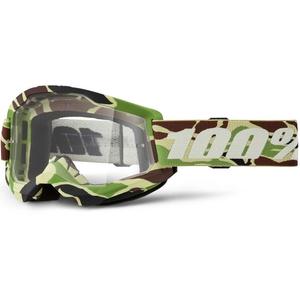 100% STRATA 2 New War Camo motokrossz szemüveg zöld (átlátszó plexi)