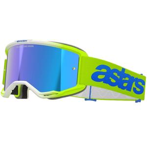 Alpinestars Vision 5 Blaze motokrossz szemüveg fluo sárga-kék, kék tükrös plexivel