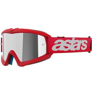 Alpinestars Vision Youth Blaze gyerek motokrossz szemüveg piros, tükörezüst plexivel