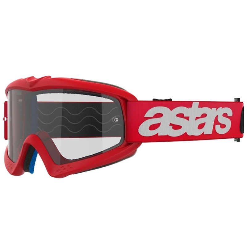 Alpinestars Vision Youth Blaze gyerek motokrossz szemüveg piros, átlátszó plexivel