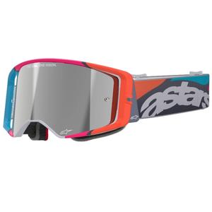 Alpinestars Supertech Stream motocrossz szemüveg szürke-multicolor, tükörezüst plexivel